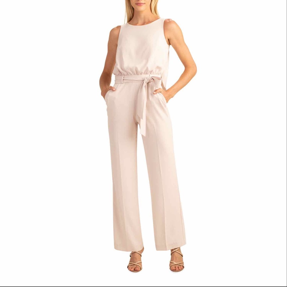 Trina Turk Epoch Sleeveless Tan Jumpsuit Size 0